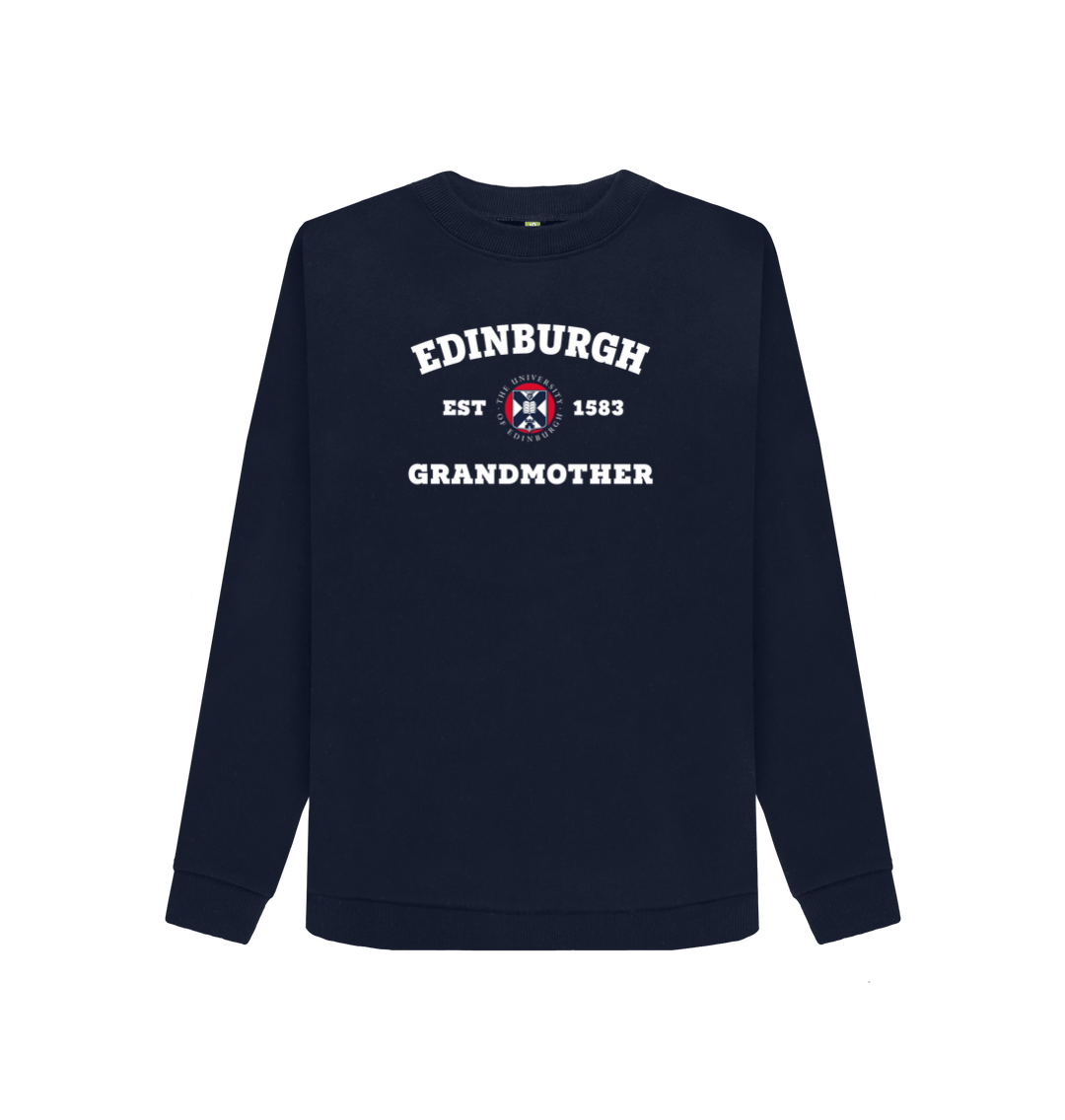 Navy Blue Printed Sweater Front