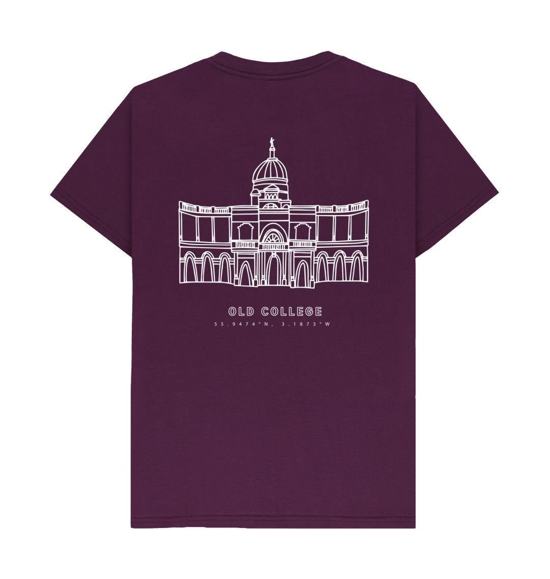 Back of Purple Old College Coordinates Design T-Shirt