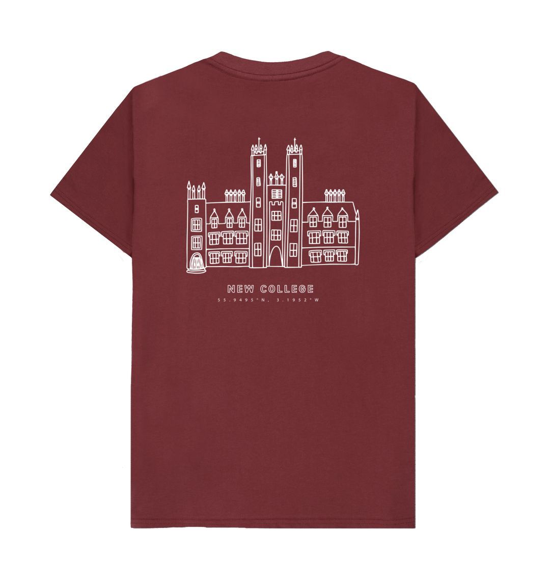 Back of Red Wine New College Coordinates Design T-Shirt