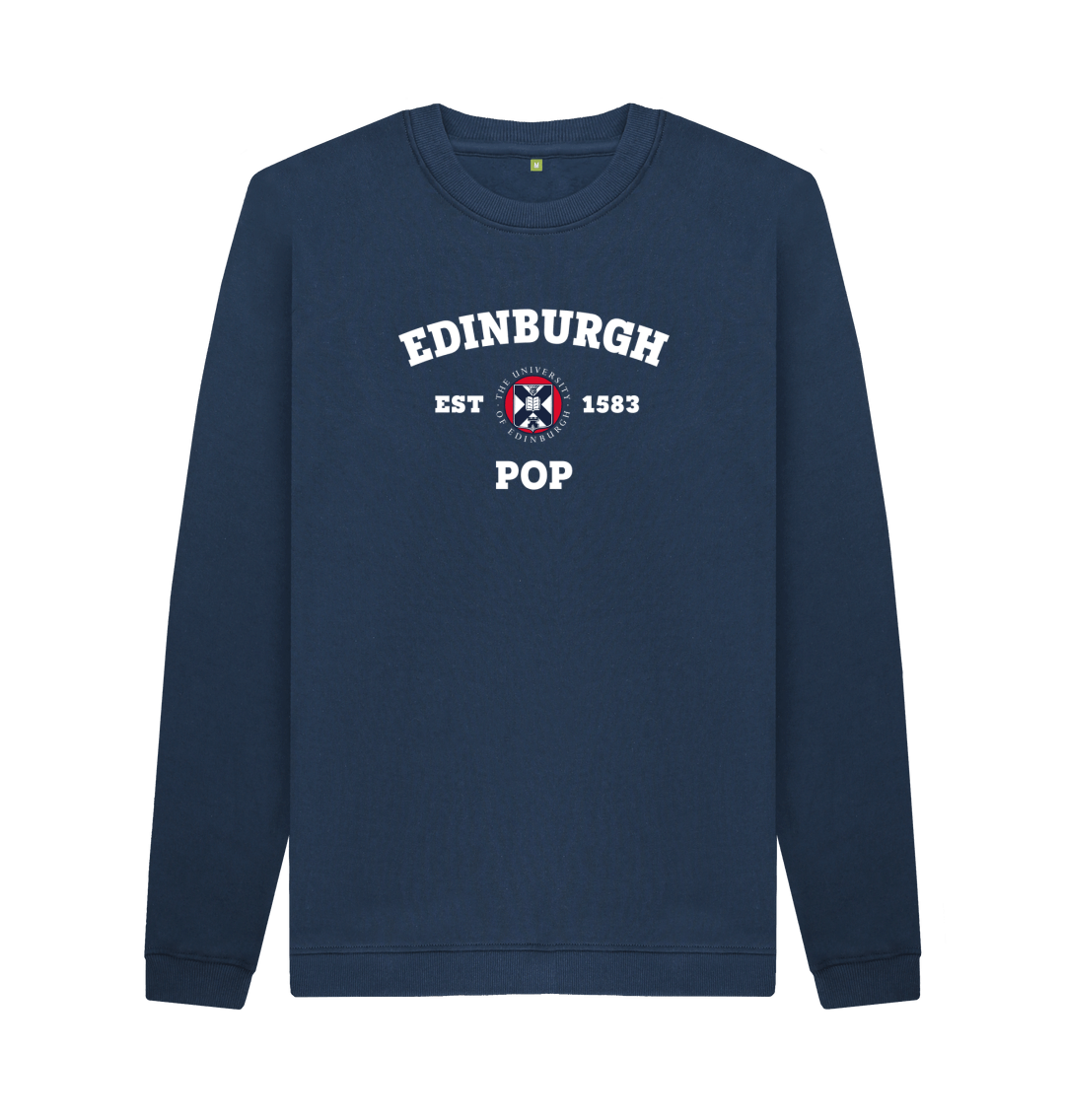Navy Blue Printed Sweater Front