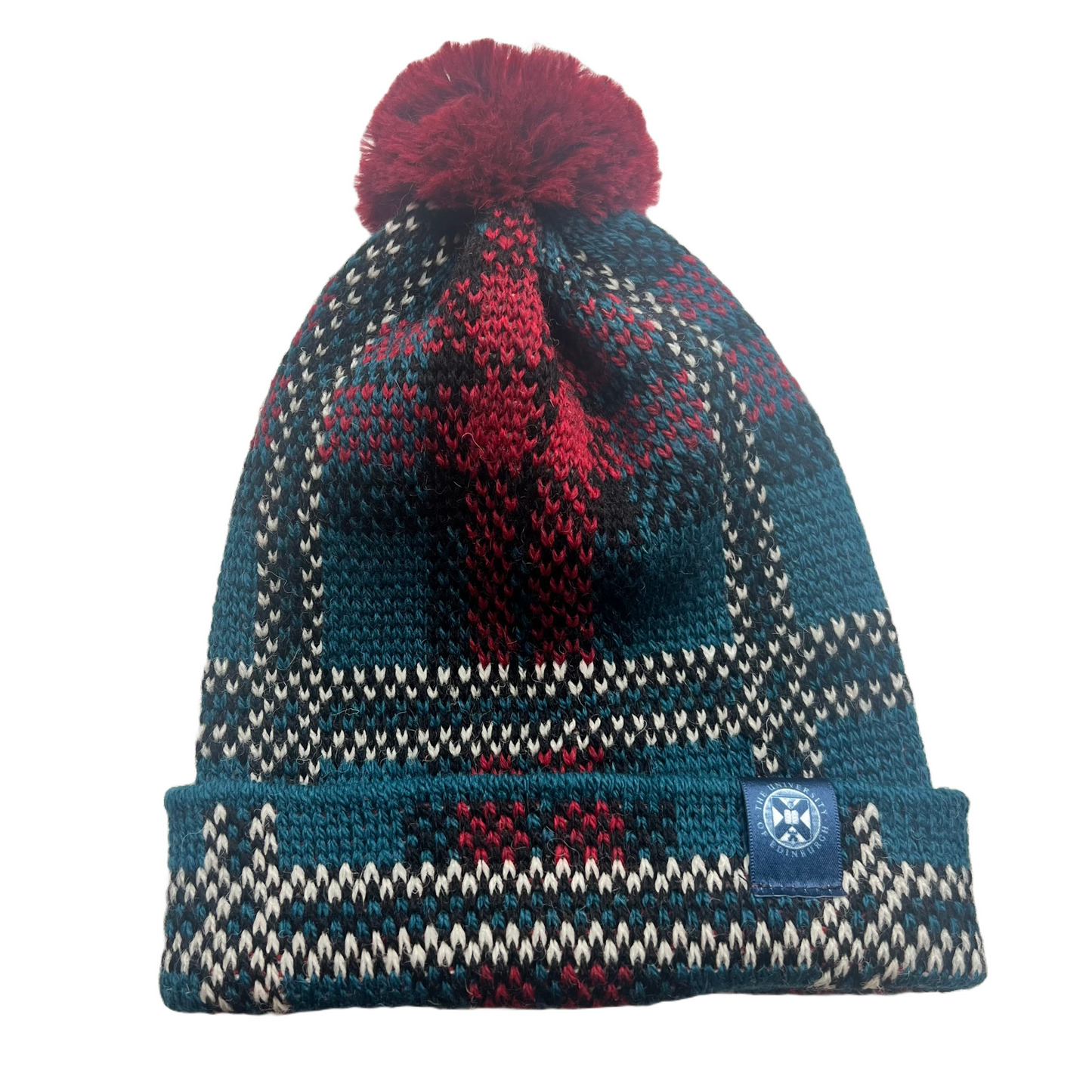 Tartan Pom Pom Wool Beanie