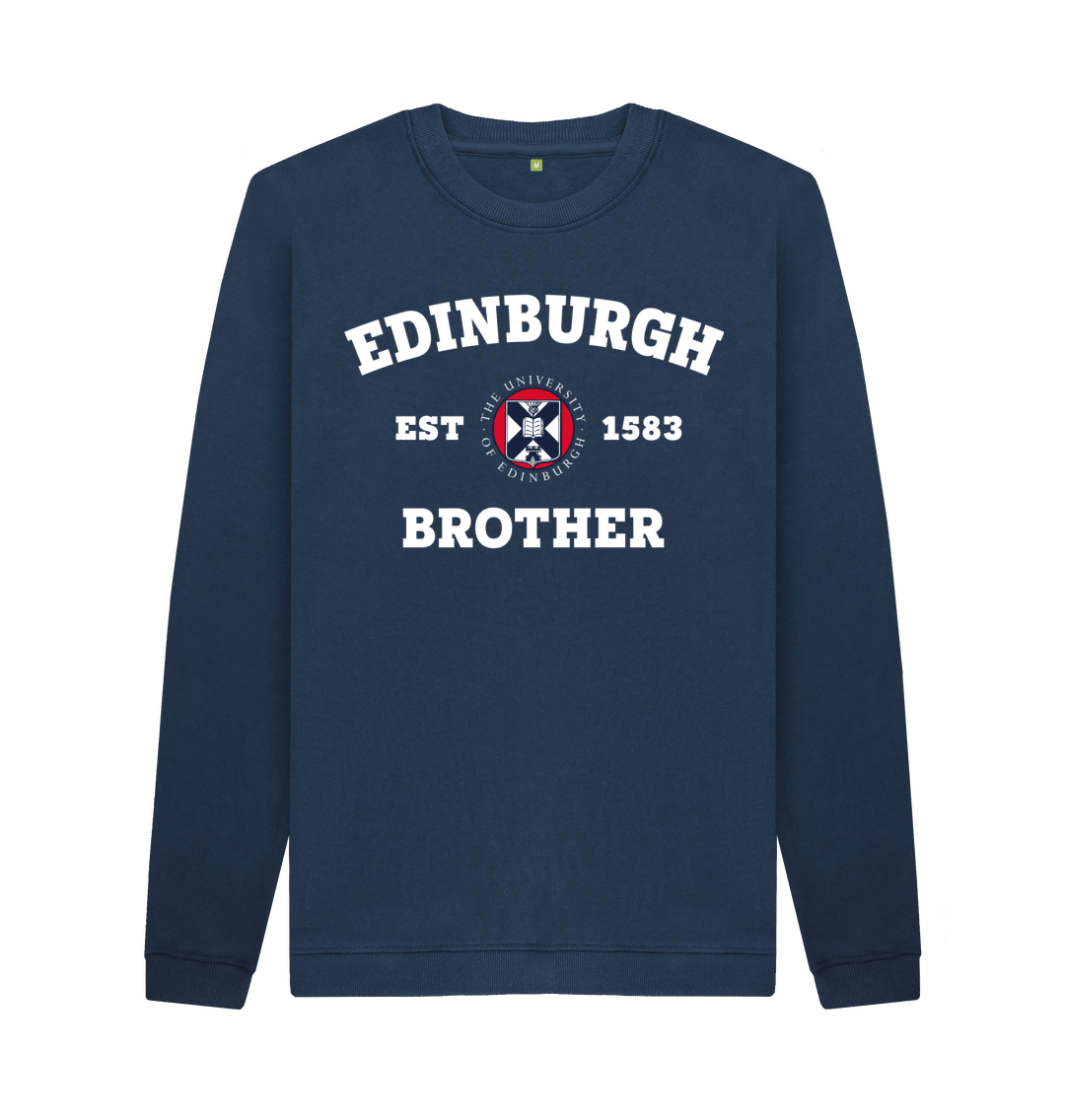 Navy Blue Printed Sweater Front