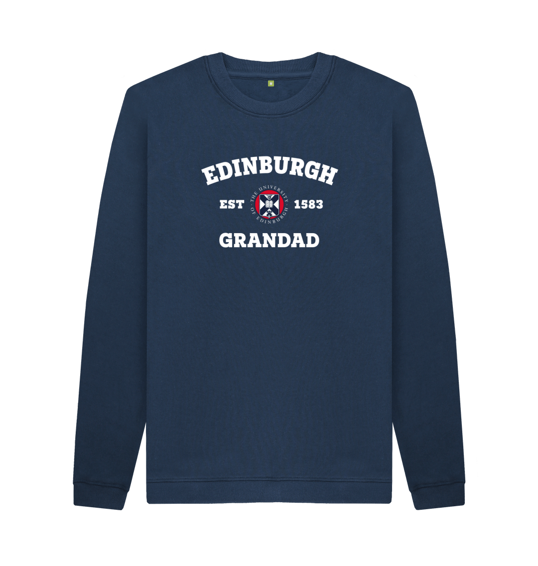 Navy Blue Printed Sweater Front