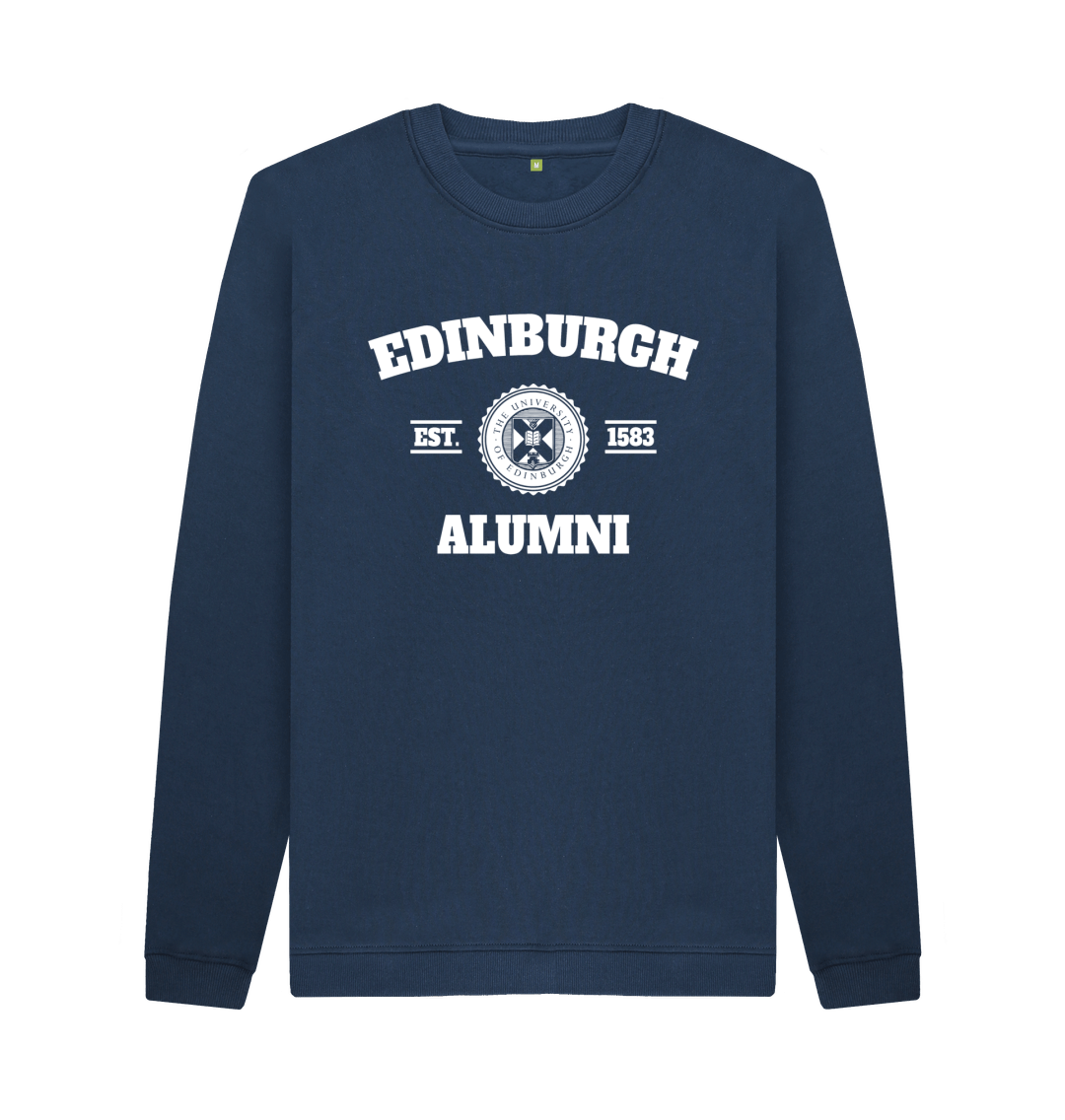 Navy Blue Printed Sweater Front