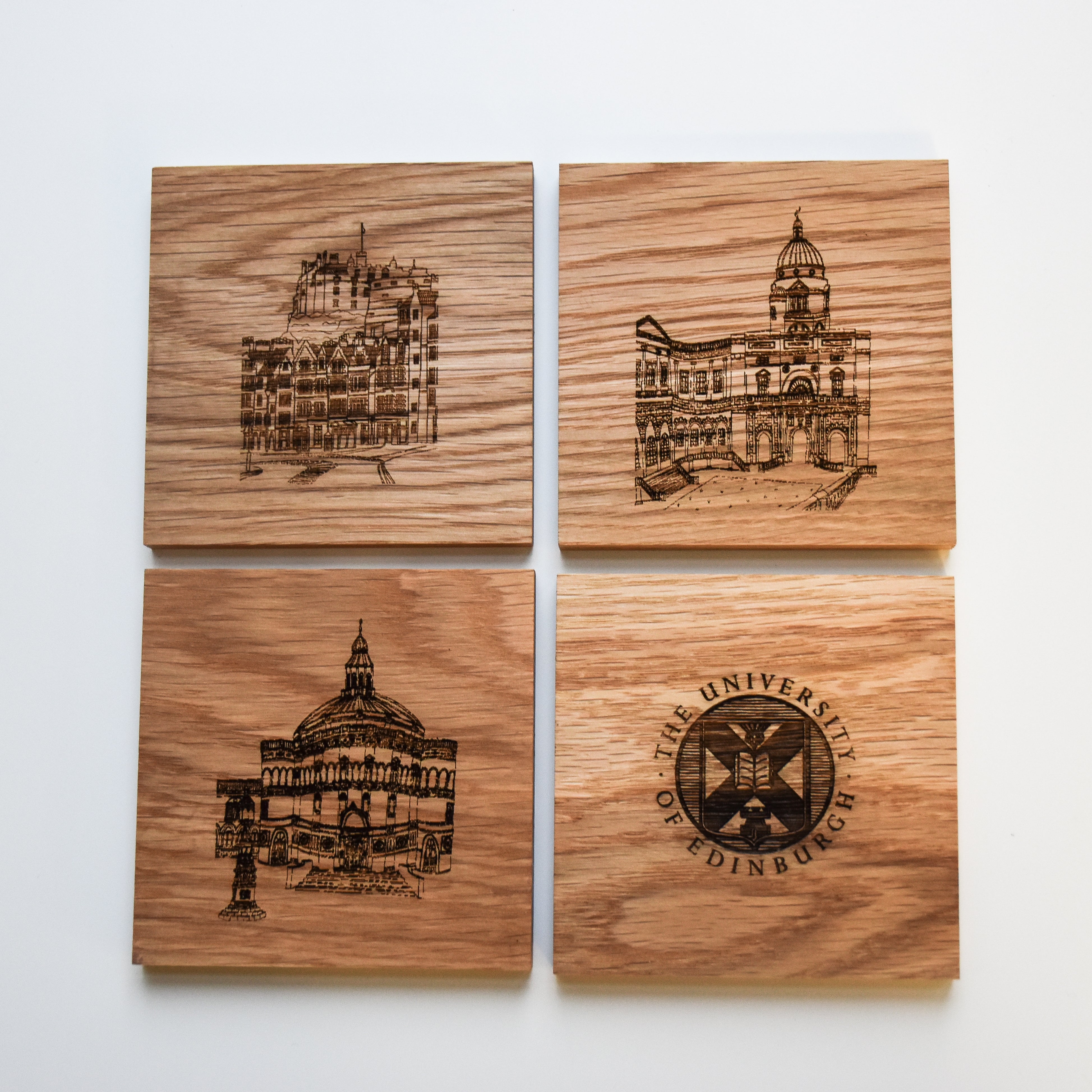 Wooden deals coaster set