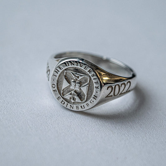 silver signet graduation ring