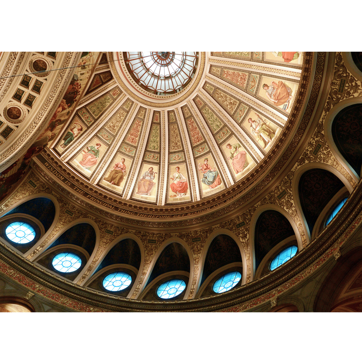 Photograph of the interior dome of mcewan hall