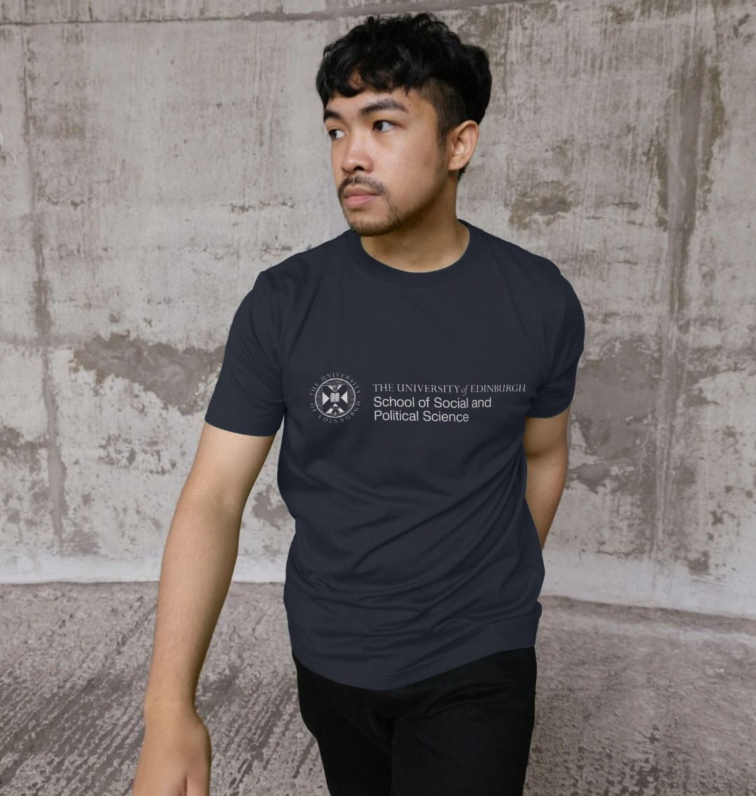A model wearing our School of Social and Political Science T Shirt 