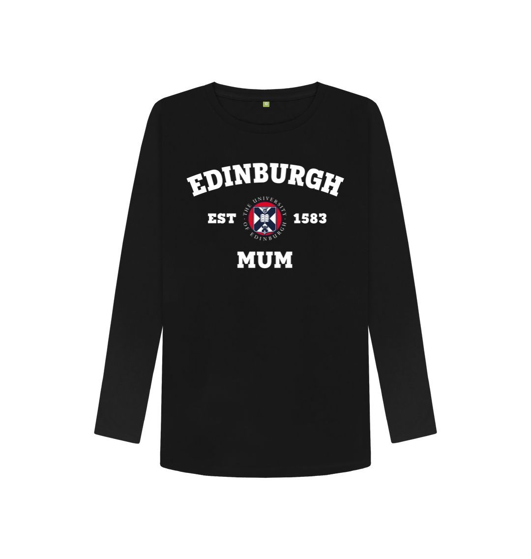 Black Edinburgh Mum Long Sleeved T-shirt