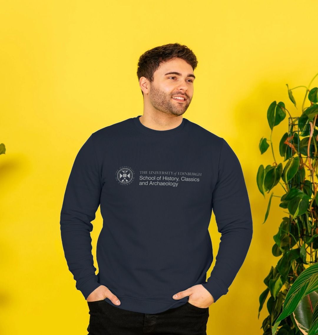 A model wearing our School of History, Classics and Archaeology Sweatshirt