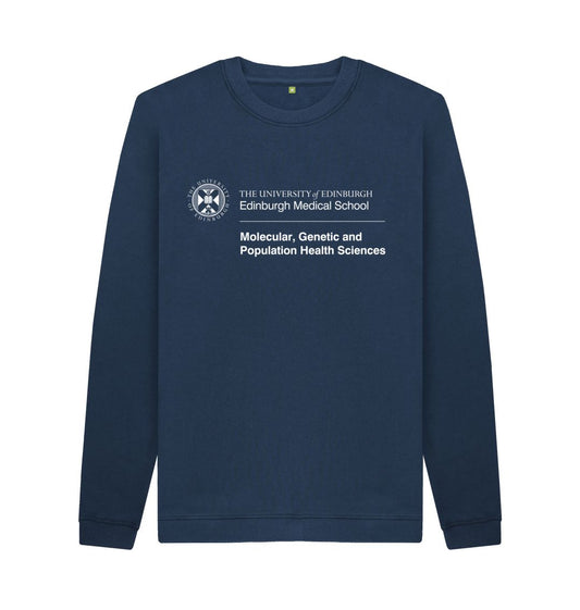 Navy Sweatshirt with white University crest and text that reads ' University of Edinburgh : Edinburgh Medical School - Health Sciences 