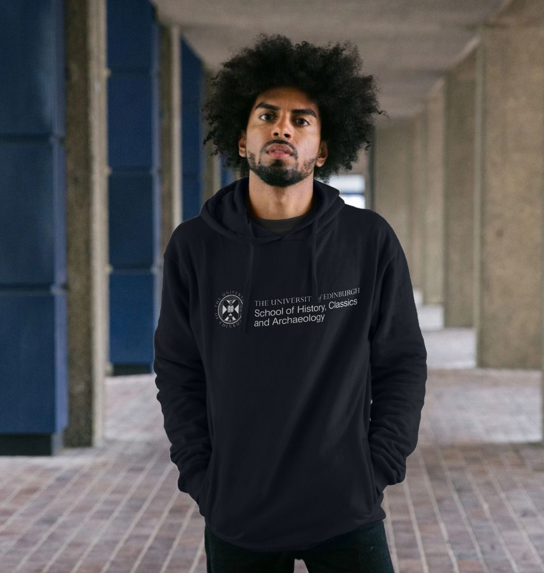 A model wearing our School of History, Classics and Archaeology Hoodie