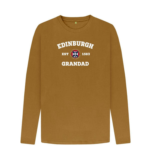 Brown Edinburgh Grandad Long Sleeved T-Shirt