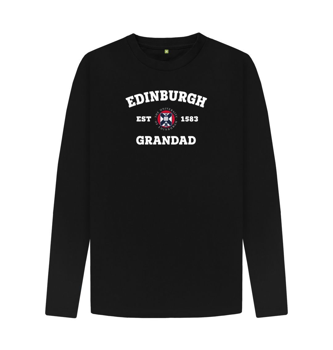 Black Edinburgh Grandad Long Sleeved T-Shirt