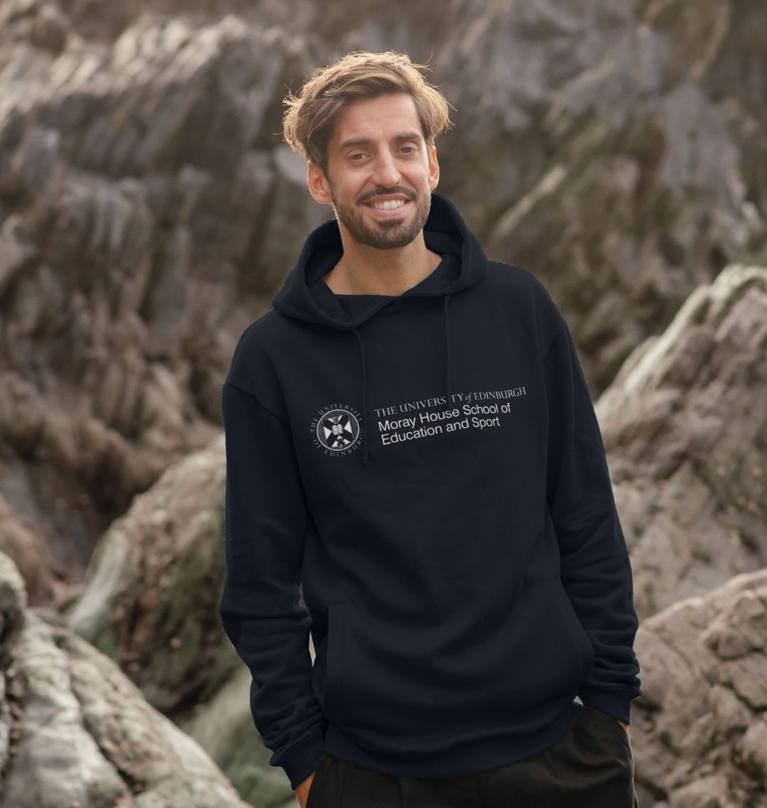 A model wearing our Moray House Hoodie