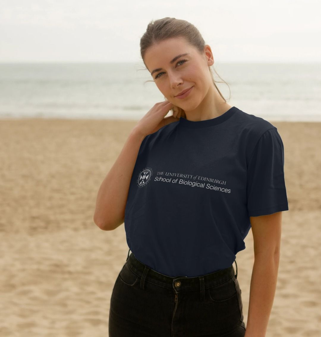 A model wearing our School of Biological Sciences T Shirt 