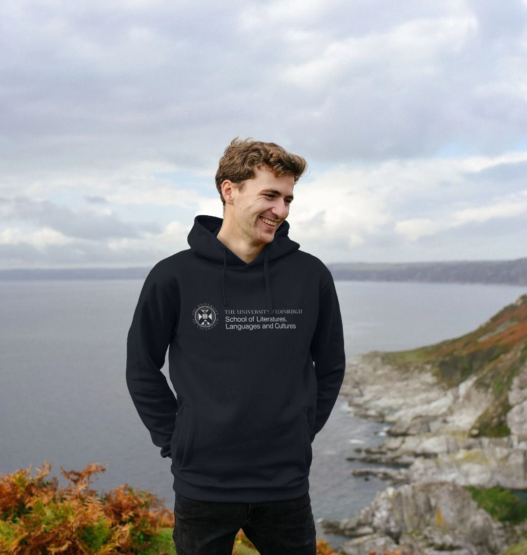 A model wearing our School of Literatures, Languages and Cultures Hoodie