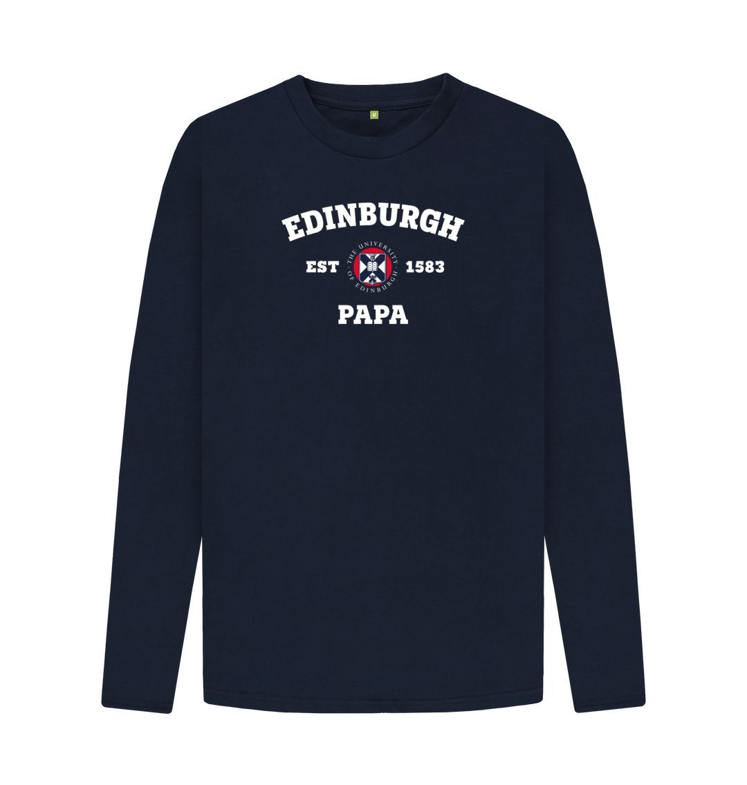 Navy Blue Edinburgh Papa Long Sleeved T-Shirt