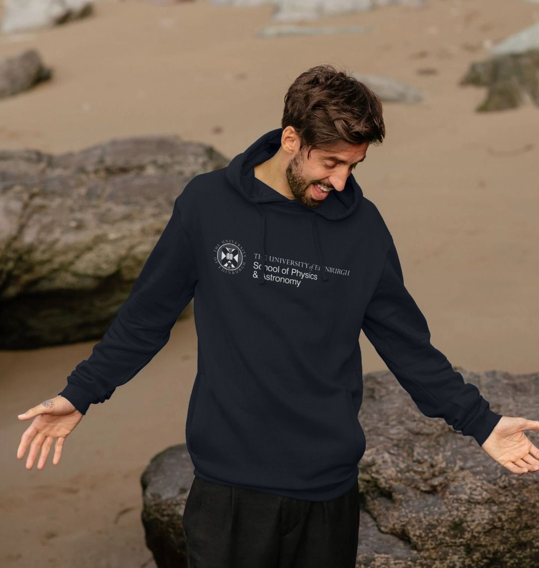 A model wearing our School of Physics & Astronomy Hoodie